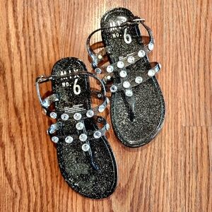 Mix No. 6 NWOT Jayden Black Jelly Glitter Kids Sandals